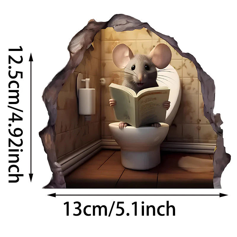 Realistic 3D Mouse Hole Decal