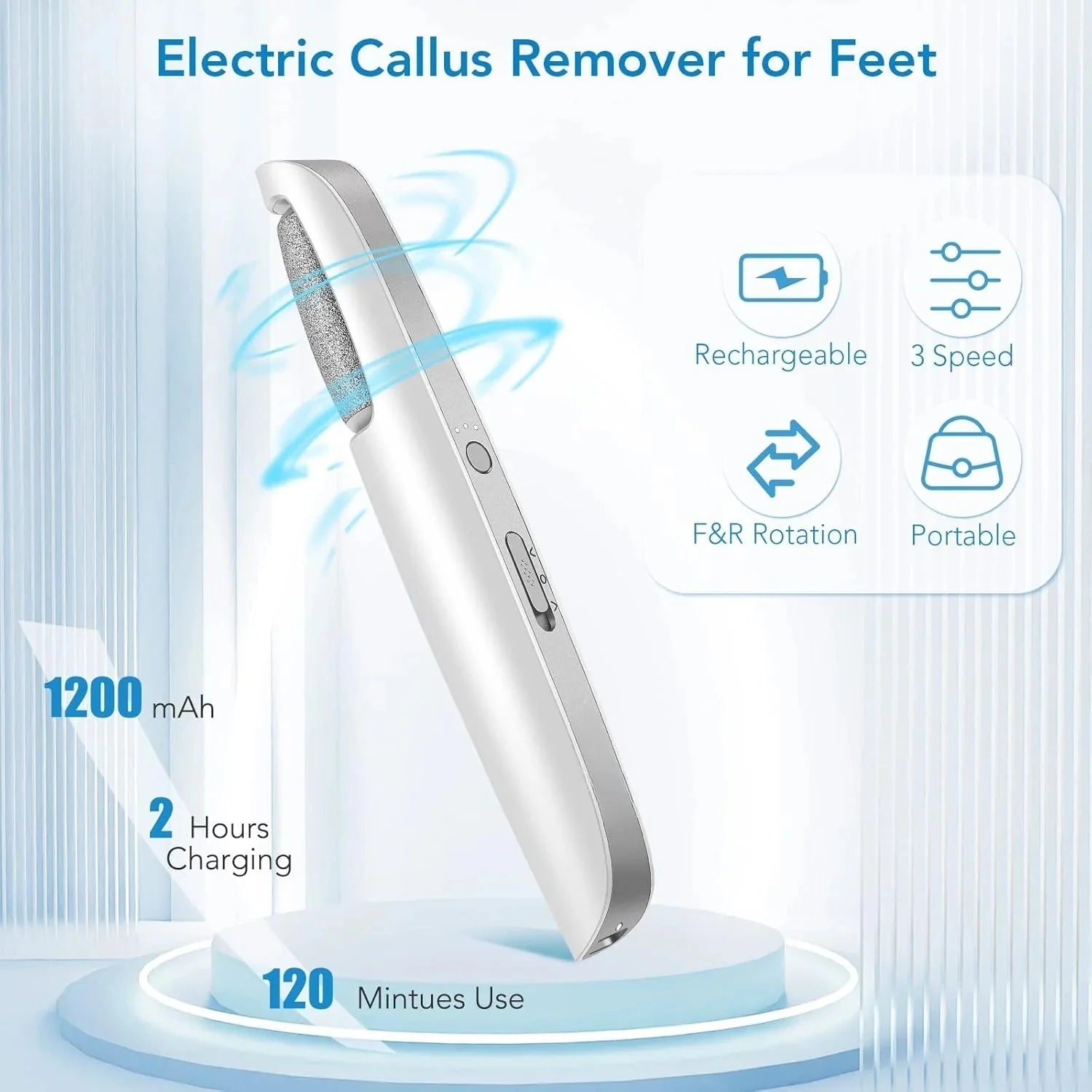 Rechargeable Electric Foot File – Smooth Heels, Anytime Anywhere