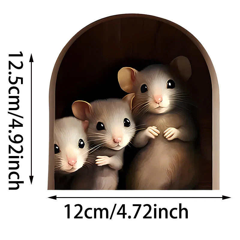 Realistic 3D Mouse Hole Decal