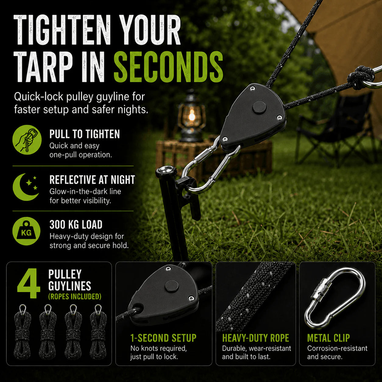 Quick Reflective Camping Rope